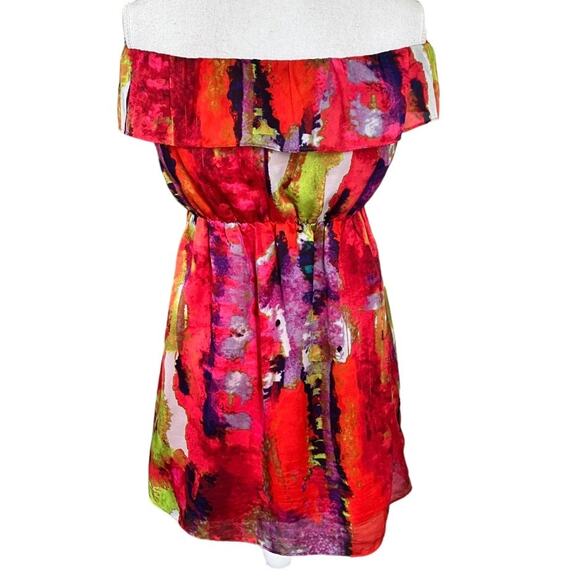 MM Couture Miss Me Colorful Ruffle Dress Medium - Picture 2 of 4